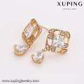 93472 Wholesale luxury ladies jewelry noble style square add water drop shaped eardrop